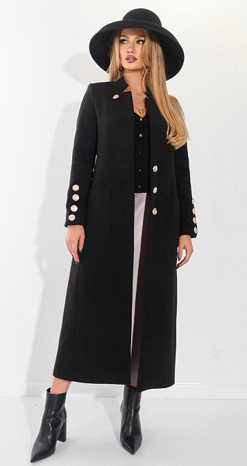 Жіночне чорне пальто (50) Київ - фото 2