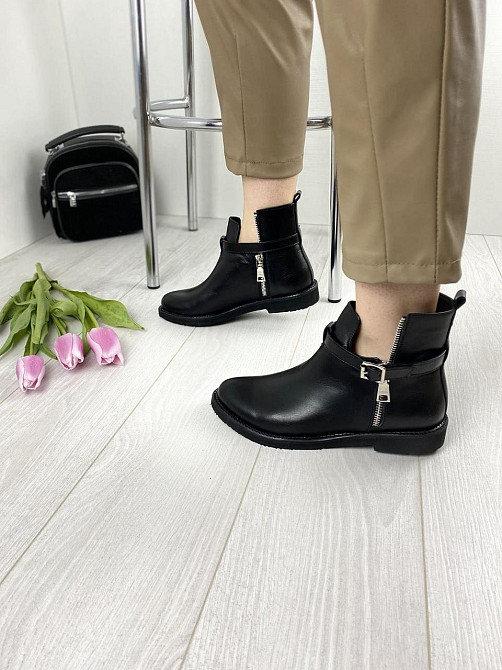 Черевики жіночі Milanti чорні натуральна шкіра висота 12см розмір 36 (3201) Коломыя - изображение 1