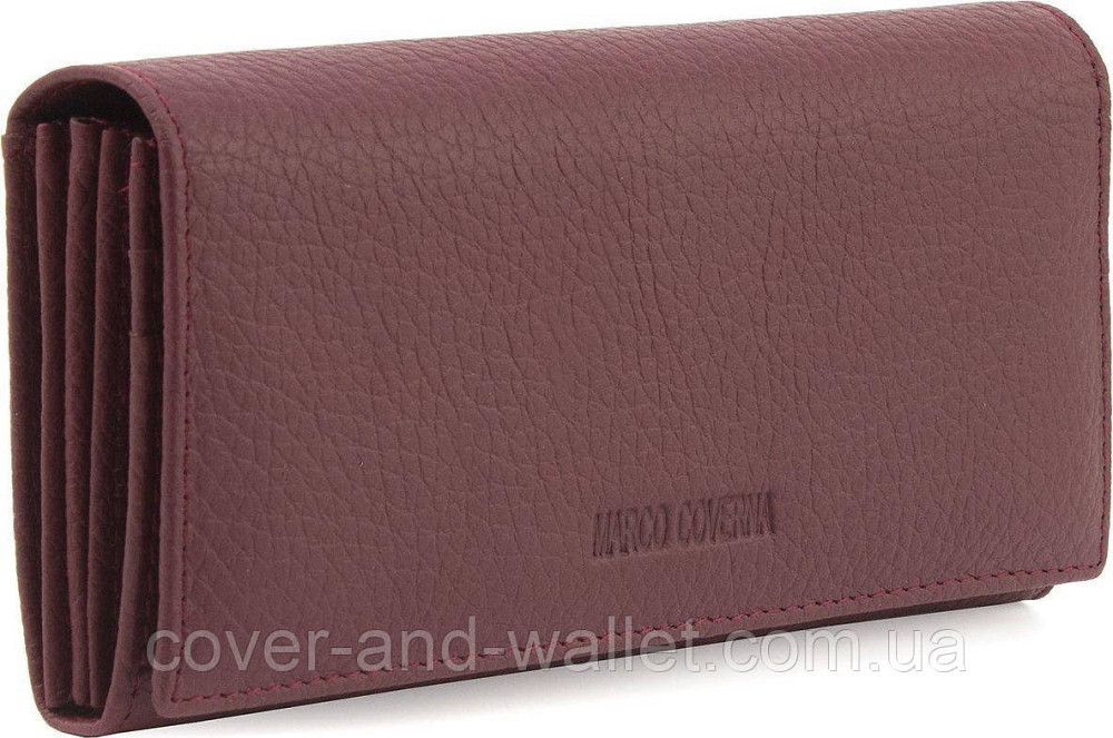 Классический кожаный женский кошелек красного цвета Marco Coverna MA 501-1 Бордовый Киев - изображение 6