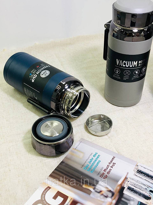 Термос металевий «Колонел» 1300 мл утримання тепла до 12-24 годин синій Київ - фото 3