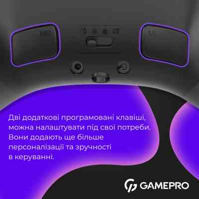 Геймпад GamePro із зарядною станцією BT 5.3/USB/2.4 ГГц (Switch/PC/iOS/Android) RGB Black (GPX13BDOC) Вінниця