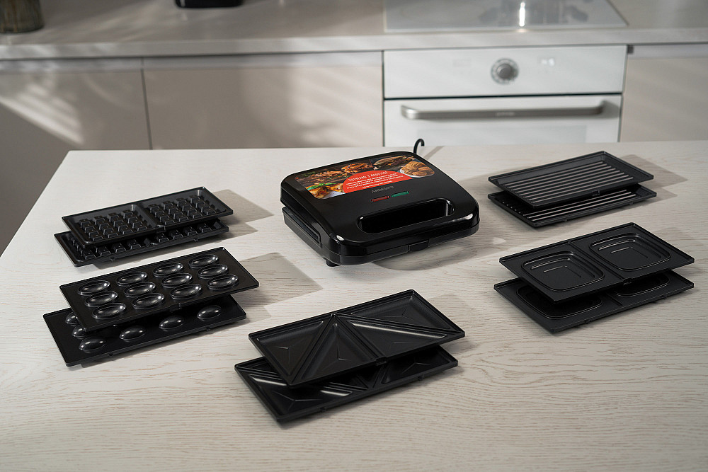 Мультимейкер ARDESTO 700Вт, комплект-5 пластин, корпус-пластик, чорний Киев - изображение 9