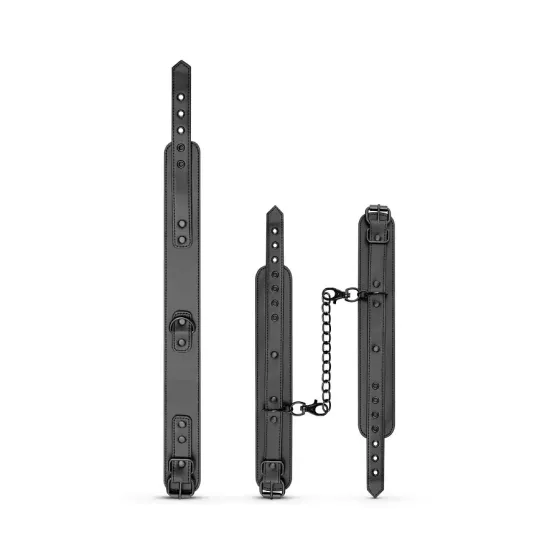 Наручники с повідцем Bedroom Fantasies Collar & Wrist - Black Львів