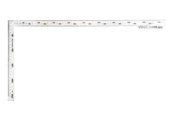 Кутник з нержавіючої сталі YATO : 90°, двосторонній з метричними шкалами, 300 х 150 мм [25/100] Одеса