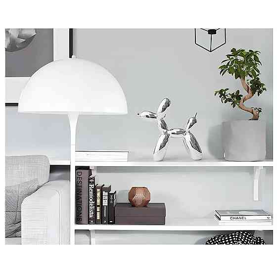 Статуэтка декоративная Собачка из шарика RESTEQ серебряная — фигурка для интерьера Balloon Dog в стиле Джеффа Кунса, 10×10×4 см Киев