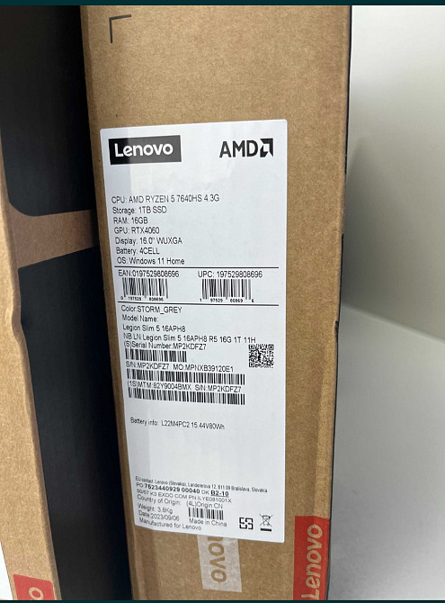 Новий Legion Slim 5 RTX 4060 8Gb Ryzen 5 7640HS 16"SSD 1Tb 16 GB DDR5. Харків - фото 3