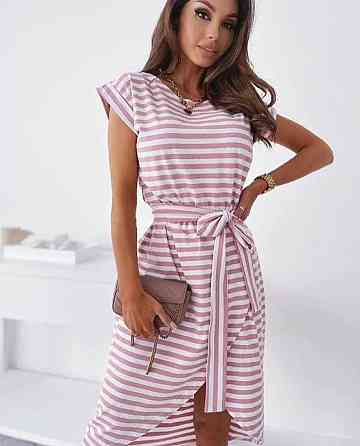 Літня сукня міді на запах "Lady" оптом | Розпродаж моделі Бежевий, 42-44 Київ