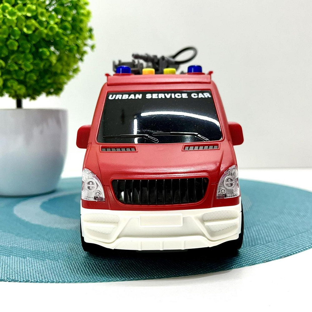 Машинка пожежна 27 см гумові колеса рухомі деталі звук світло Вид 2 Червона (JS139-40) Чернігів - фото 4