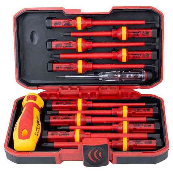 Набор отверток диэлектрических 11шт + отвертка-индикатор 250В CrV (пласт кейс) SIGMA (4008411) Ровно