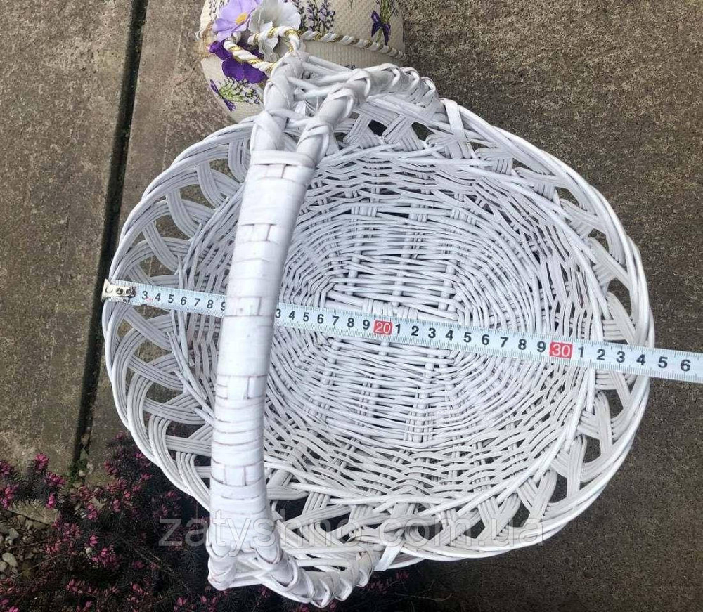 Кошик плетений з гарною ручкою білий Київ - фото 6