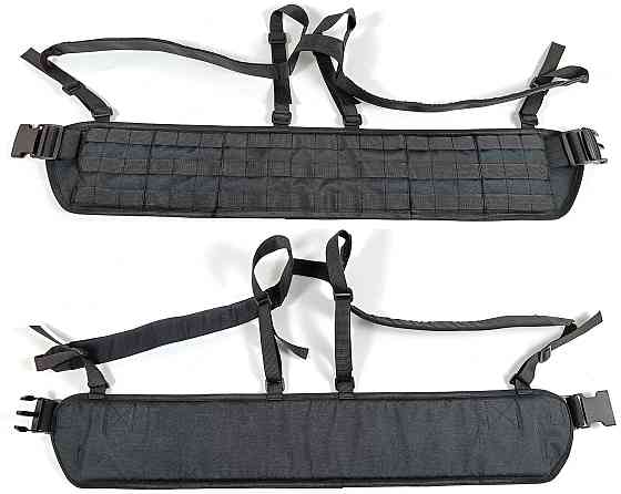 Тактичний пояс розвантажувальний РПС з кріпленням MOLLE та плечовими лямками чорний без підсумків Коломия