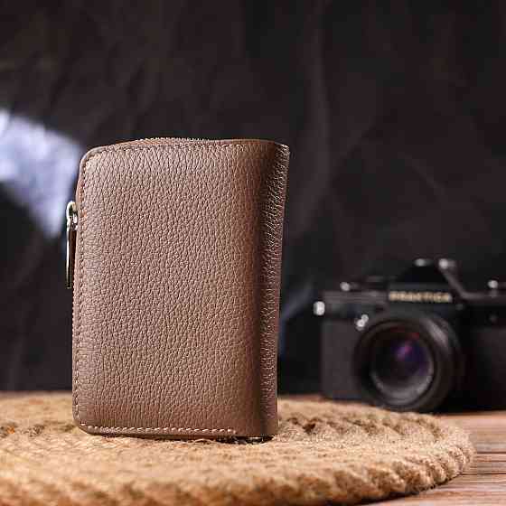 Надійне вертикальний портмоне для жінок з монетницею на блискавці з натуральної шкіри флотар CANPELLINI 21606 Бежеве Київ