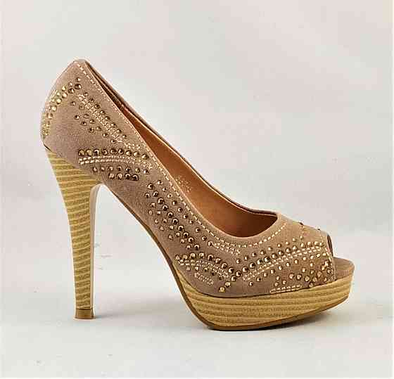 Жіночі Бежеві Туфлі на Каблуку Шпильке Замшеві Модельні (розміри: 36,37,38,39,40,41) — 37-3 Дніпро