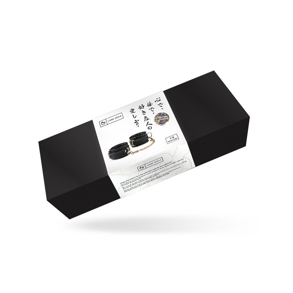 Наручники з ланцюжком Liebe Seele Black Organosilicon Wrist Cuff, екошкіра Sex Aura Київ - фото 6
