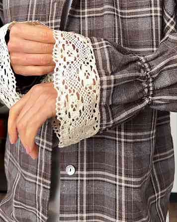 Жіноча стильна повсякденна картата сорочка фланель Шоколад Одеса