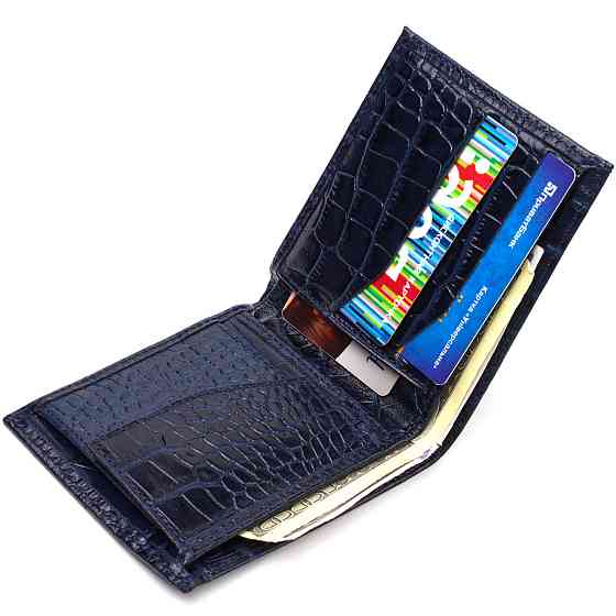 Цікаве чоловіче портмоне з натуральної фактурної шкіри CANPELLINI 21774 Синє Київ