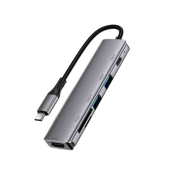 USB-хаб ACEFAST J18 USB-C 6-in-1 HUB docking station Metal Gray Одеса