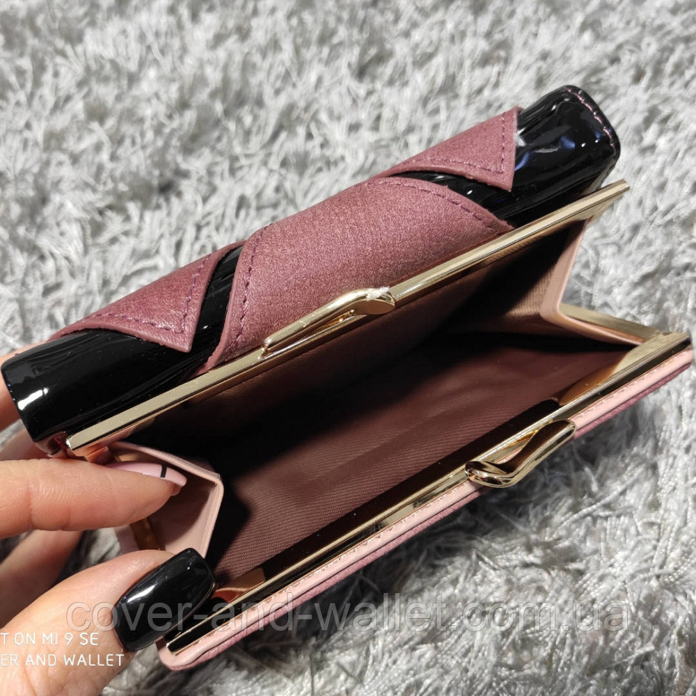 Красивый маленький женский кошелёк с лаковыми вставками MD 623 Киев - изображение 2