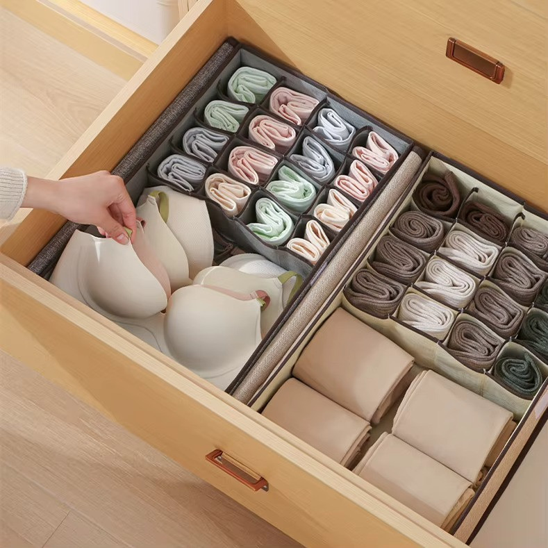 Органайзер для вещей,нижего белья складной с крышкой в шкаф и гардероб для носков,трусов,футболок на 17 ячеек Каменец-Подольский - изображение 6