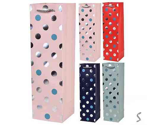 Пакет подарунковий під пляшку Glitter 11*11*38см паперовий R101599 ТМ STENSON Київ