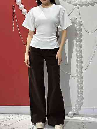 Жіноча базова повсякденна футболка з імітацією корсета Білий Одеса