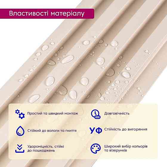Рейка декоративная WPC стеновая 3000х160х23мм Молочный SW-00001858 Киев