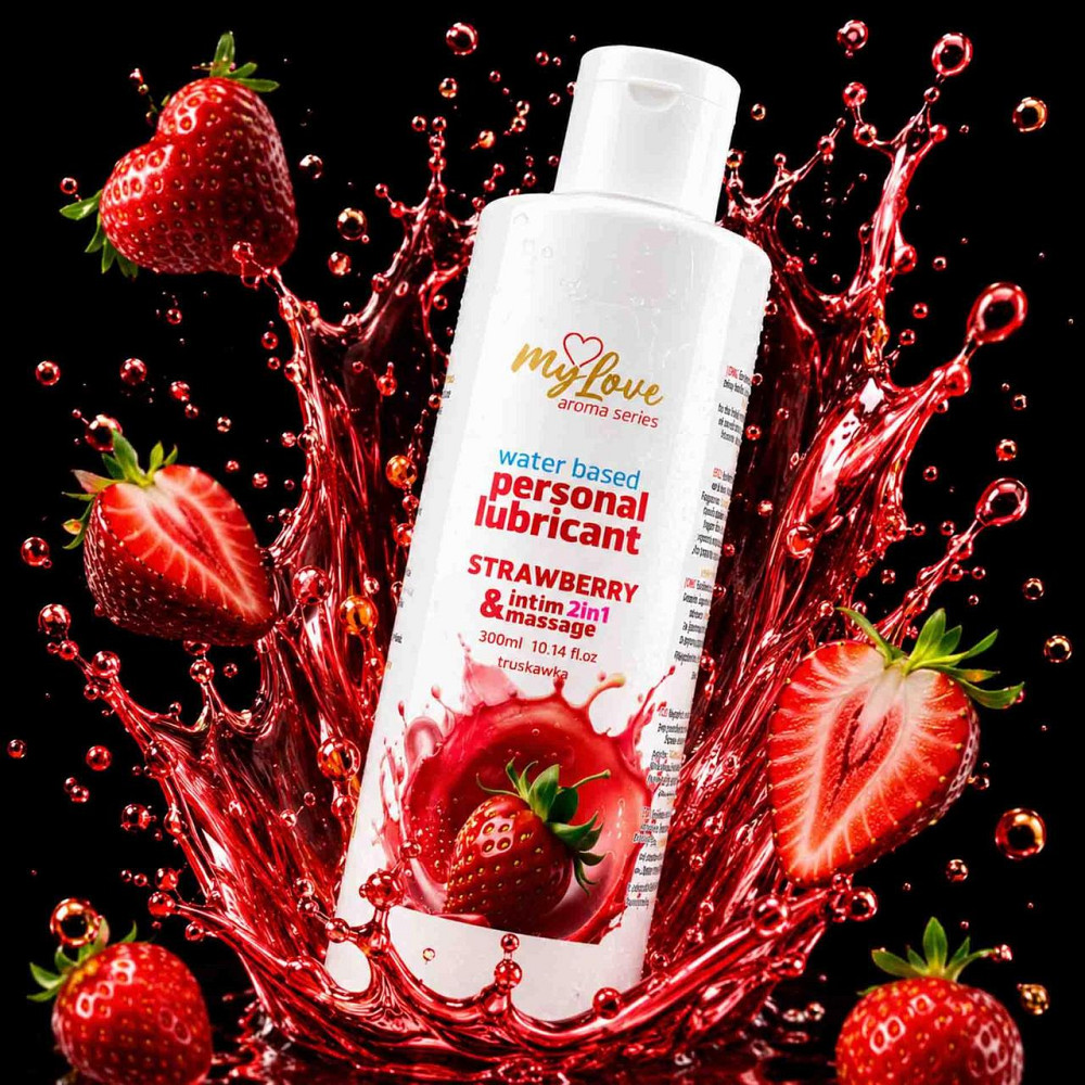 2в1 лубрикант та масажний гель - MyLove Aroma Series Intim&Massage Strawberry, 300 мл Sex Aura Київ - фото 2
