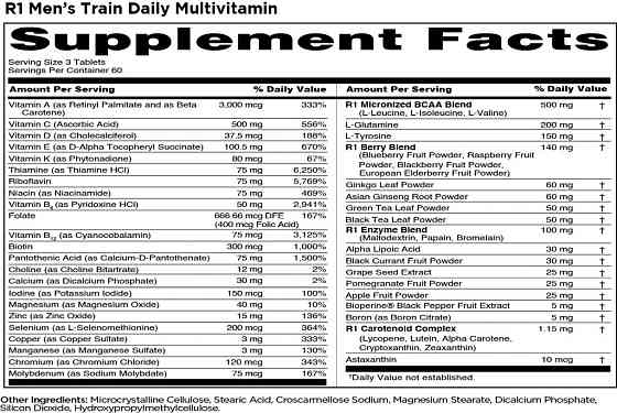 Вітаміни для чоловіків Rule One Men's Train Daily Multivitamin 180 tablets Луцьк