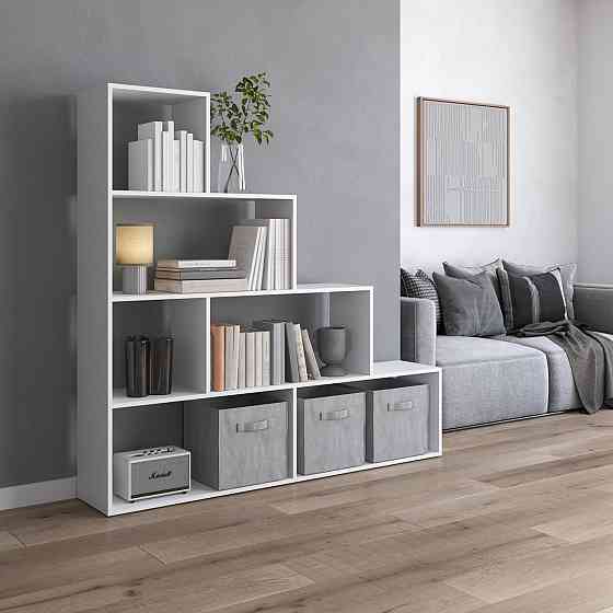 Стеллаж VAYS M-57, книжная полка с 6 ячейками, этажерка для дома, игрушек и декора, ЛДСП, 156×29×164 см Львов