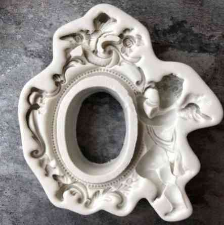 Силиконовый молд Ангел и рамка 147 на 165 мм серый Киев
