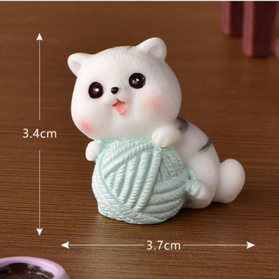 Миниатюрная фигурка Котик для флорариума, мини-сада 3.4 х 3.7 см Одесса