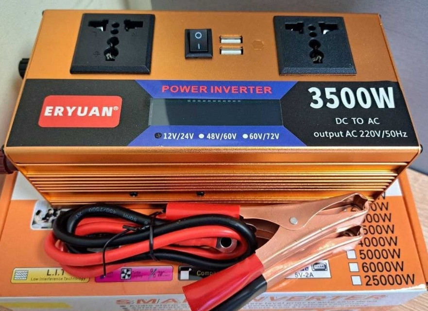 Перетворювач напруги з 12-24 V на 220 V, 3500W Інвертор із захистом. Київ - фото 4