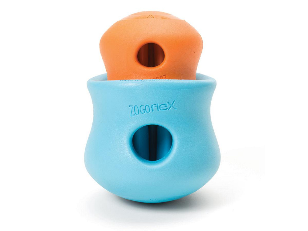Іграшка головоломка для собак з прихованим пакетом для ласощів West Pow Toppl Treat Toy Large (Вест Пав Топпі) маленький - 8 см., Голубий Запоріжжя - фото 6