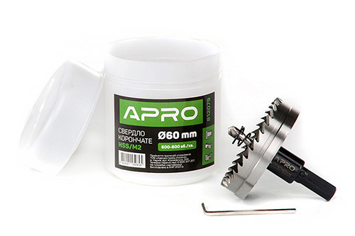 Корончатое сверло HSS/M2 Ø60 мм APRO для точного сверления Харьков - изображение 1