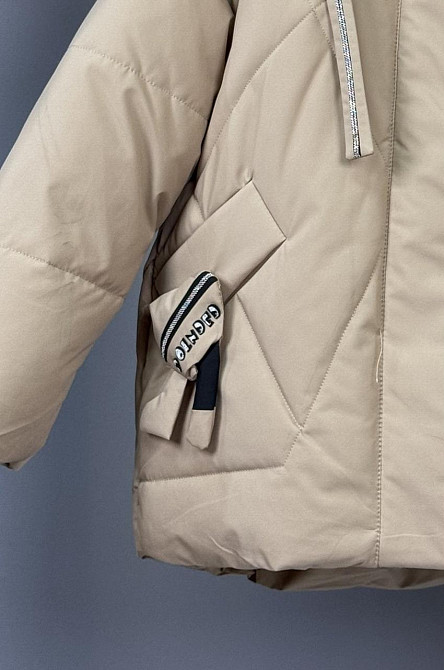 Детская зимняя куртка для девочки на 6,7,8 лет молочная Николаев - изображение 4