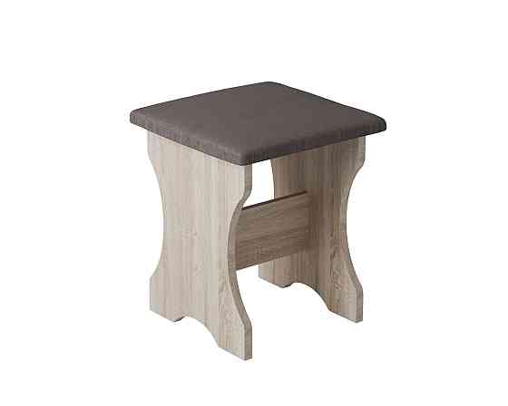 Табурет с мягким сиденьем, табуретка на кухню Ткань Дорандо (темный) ДСП Дуб Сонома Львов