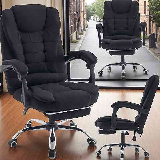 Кресло КОМПЮТЕРНОЕ офисное ортопедическое эргономичное компьютерное мягкое с подставкой для ног и массаже-ром из ткани усиленно Львов