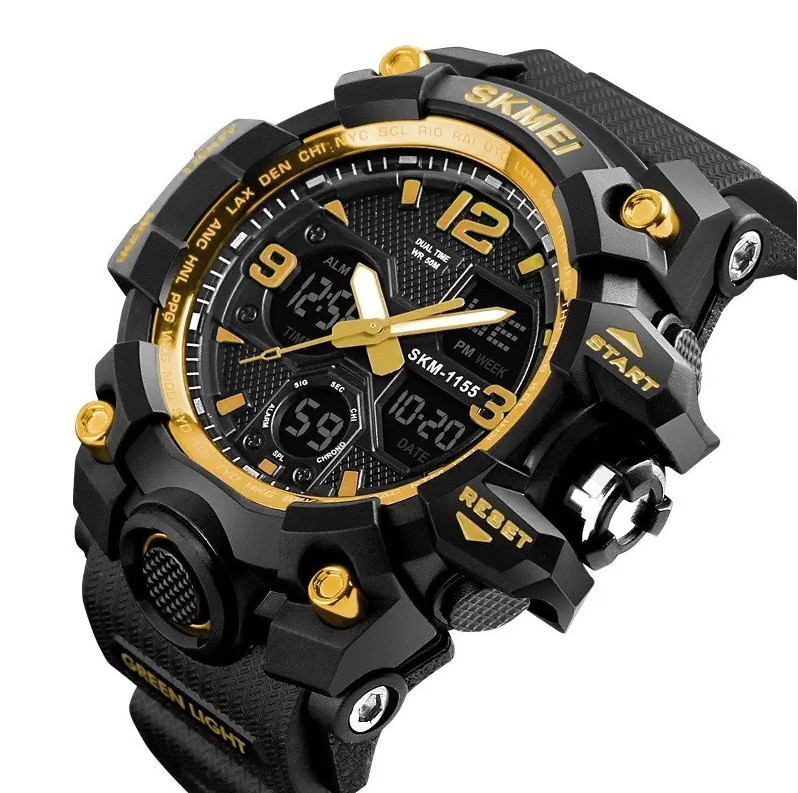 Мужские наручные часы Skmei Hamlet 1155 Черный с золотым Винница - изображение 2