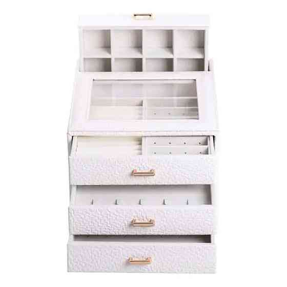 Шкатулка для прикрас з еко-шкіри, 3 яруси Київ