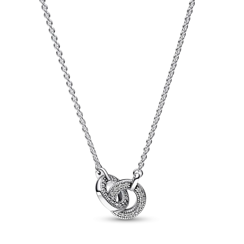 Срібне намисто з переплетенними кільцями 392736C01 Київ - фото 1