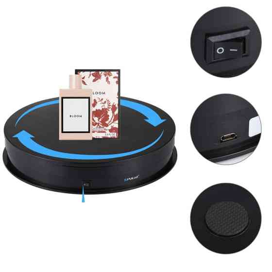 Предметный стол поворотный 30см черный для фото-видеозийомки Puluz PU3049B Киев