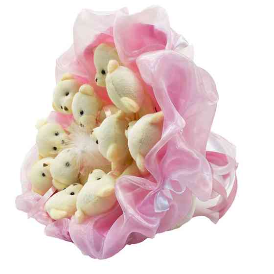 Букет з іграшок Ведмедики ніжно-рожевий 5347IT з 11ю іграшками Вінниця