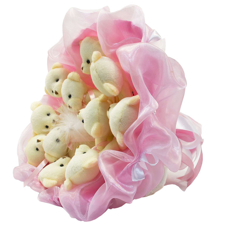 Букет з іграшок Ведмедики ніжно-рожевий 5347IT з 11ю іграшками Вінниця - фото 4