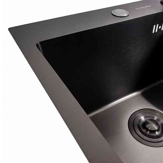 Кухонна мийка 45*45 Valeso Handmade PVD чорна (сифон крулий 3,0/0,8) Коломыя