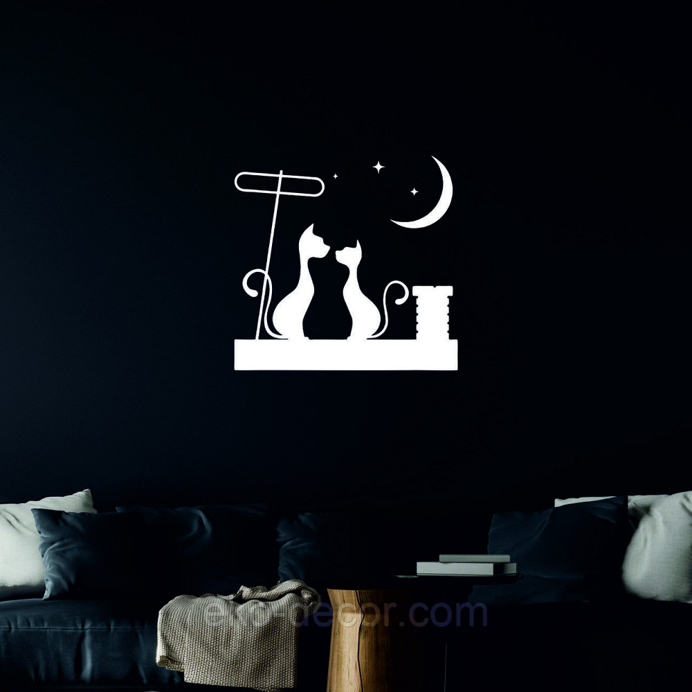 Декоративное настенное 3D Панно «Коты» Декор на стену с объемом 50*50 см, Белый Киев - изображение 4