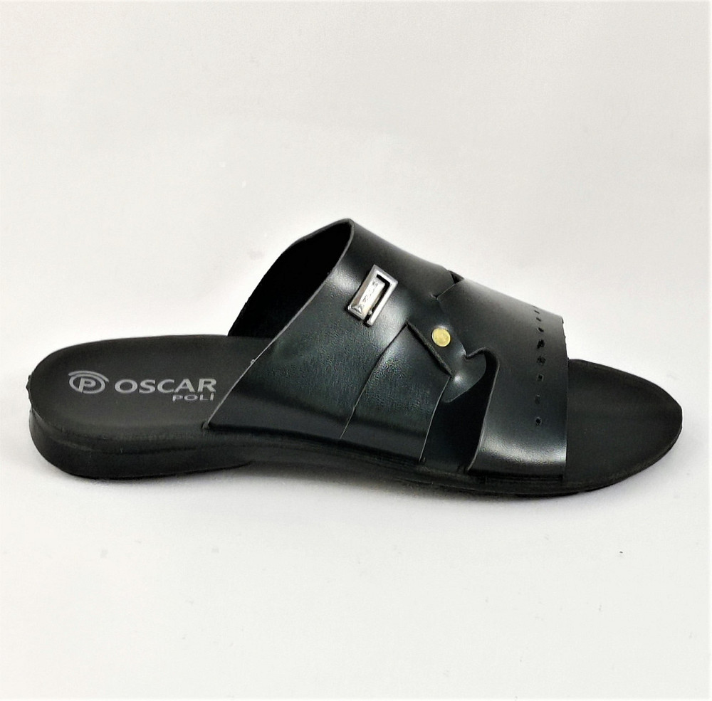 Мужские Шлёпанцы Тапочки Сланцы Чёрные Кожаные (размеры: 41,42,43,44,45) Днепр - изображение 5