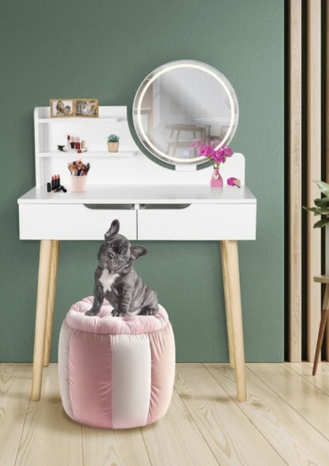 Туалетний столик Jumi Scandi LED підсвітка, з шухлядами, білий Київ - фото 3