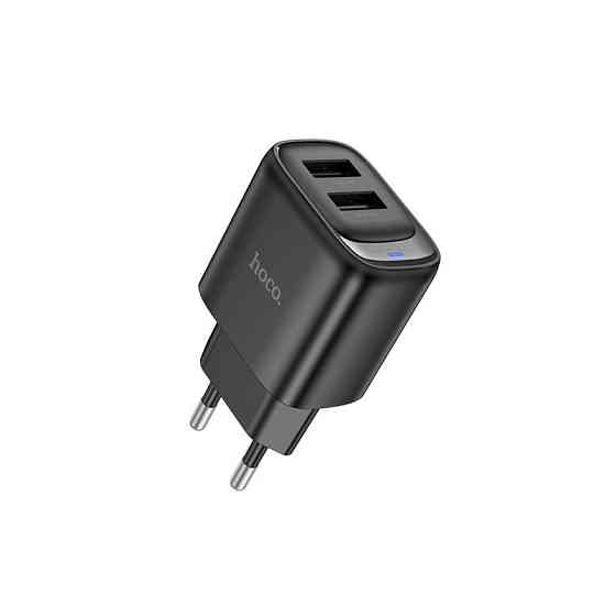 Мережевий зарядний пристрій HOCO C141A Smart dual-port charger Black Одеса