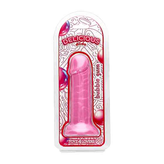Фалоімітатор з ароматом жуйки - Toyz4lovers Delicious Dildo Bubble Gum, 15 см Sex Aura Київ