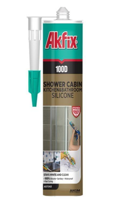 Герметик силіконовий для душових кабін білий, 280мл Akfix Харків - фото 1